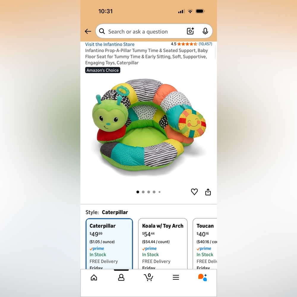 Infantino Prop-A-Pillar Tummy Time & Seated Support